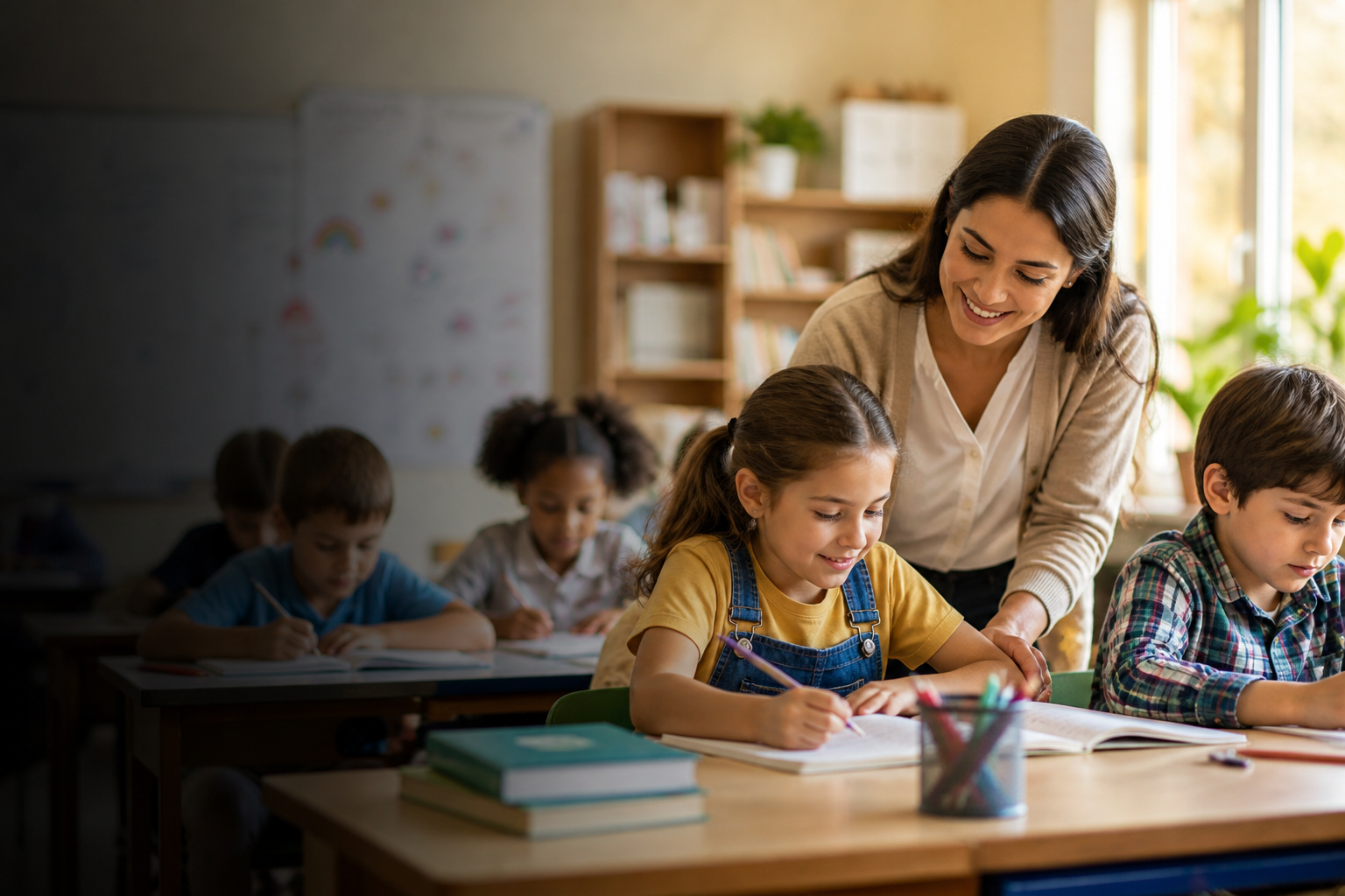 Students learning in classroom